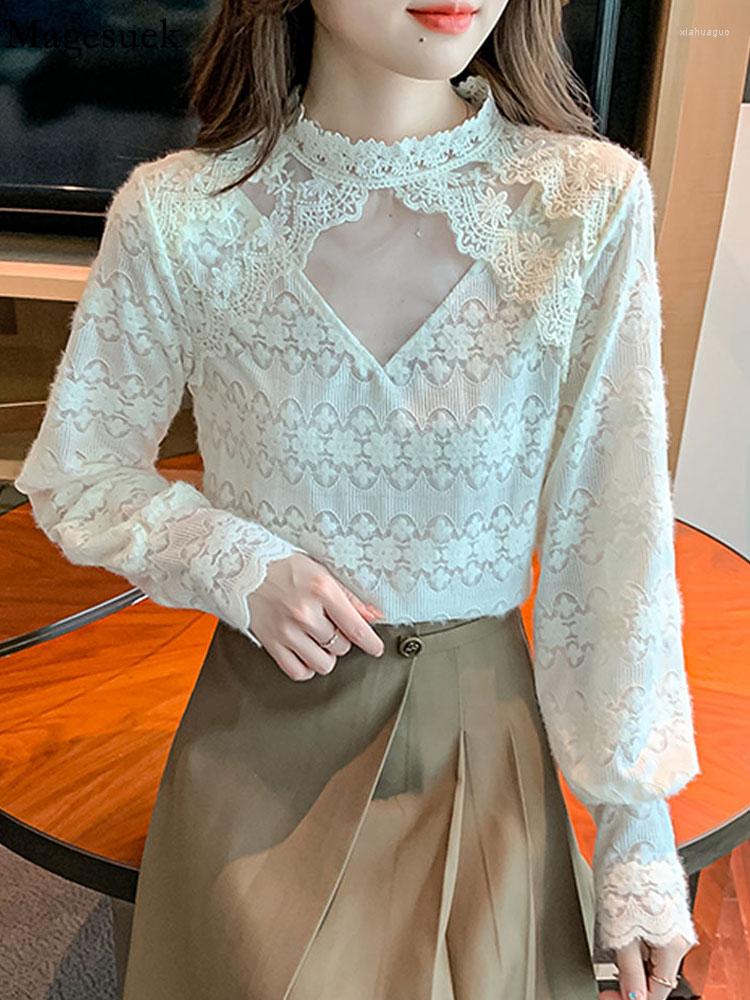 Women' Blouses Stand Collar Embroidery Fashion Lace Blouse Elegant Women Hollow Out Shirt Spring Autumn Long Sleeve Tops 23051, Apricot
Women' Blouses Stand Collar Embroidery Fashion Lace Blouse Elegant Women Hollow Out Shirt Spring Autumn Long Sleeve Tops 23051, Apricot