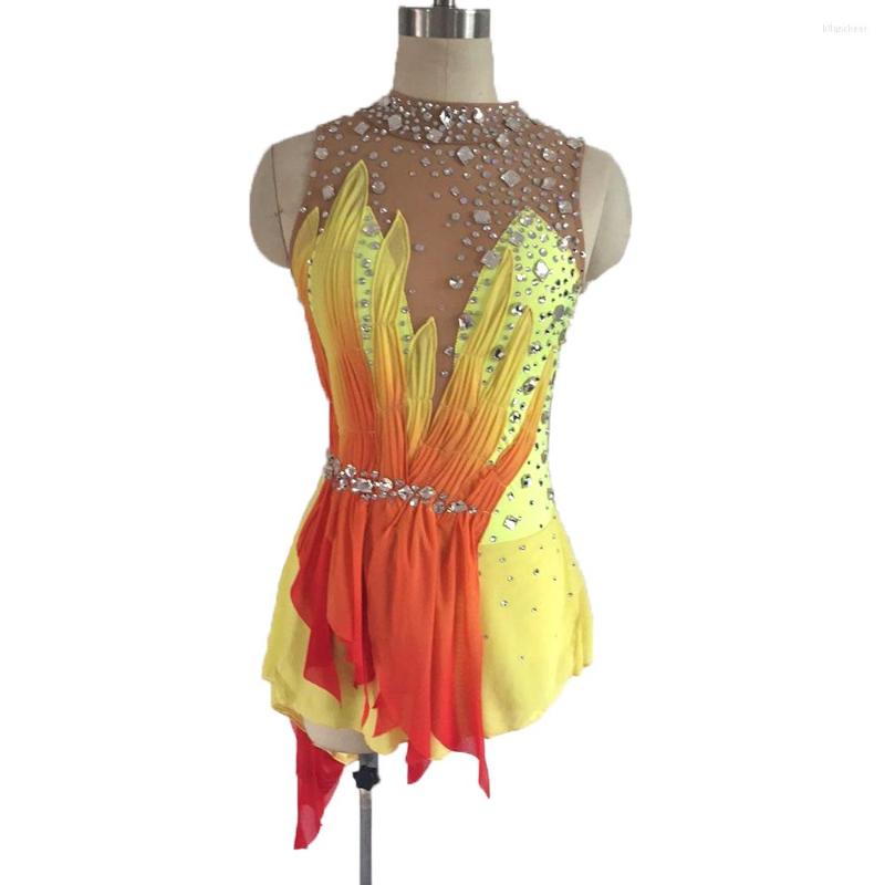 Stage Wear Ice Figure Skating Dress Girls Women Yellow Red Waistband Rave Dance Skirt Kids Competition Rhythmic Gym Leotards Child
Stage Wear Ice Figure Skating Dress Girls Women Yellow Red Waistband Rave Dance Skirt Kids Competition Rhythmic Gym Leotards Child