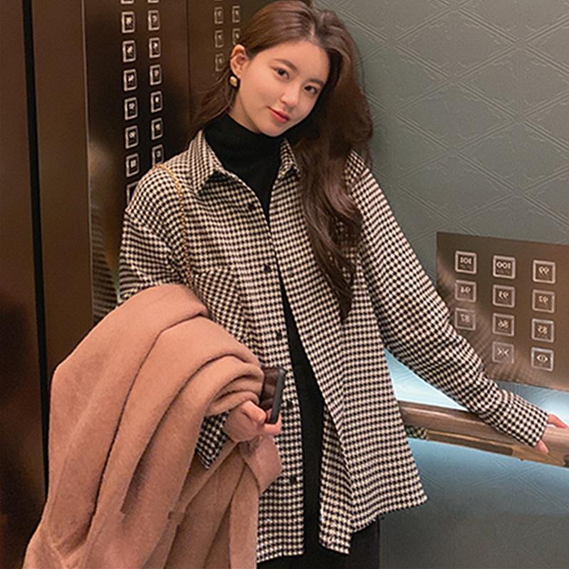 Women' Jackets Chic Korean Oversized Houndstooth Jacket Women Spring Autumn Long Sleeve Plaid Plus Size Coat Outerwear Chaqueta Mujer
Women' Jackets Chic Korean Oversized Houndstooth Jacket Women Spring Autumn Long Sleeve Plaid Plus Size Coat Outerwear Chaqueta Mujer