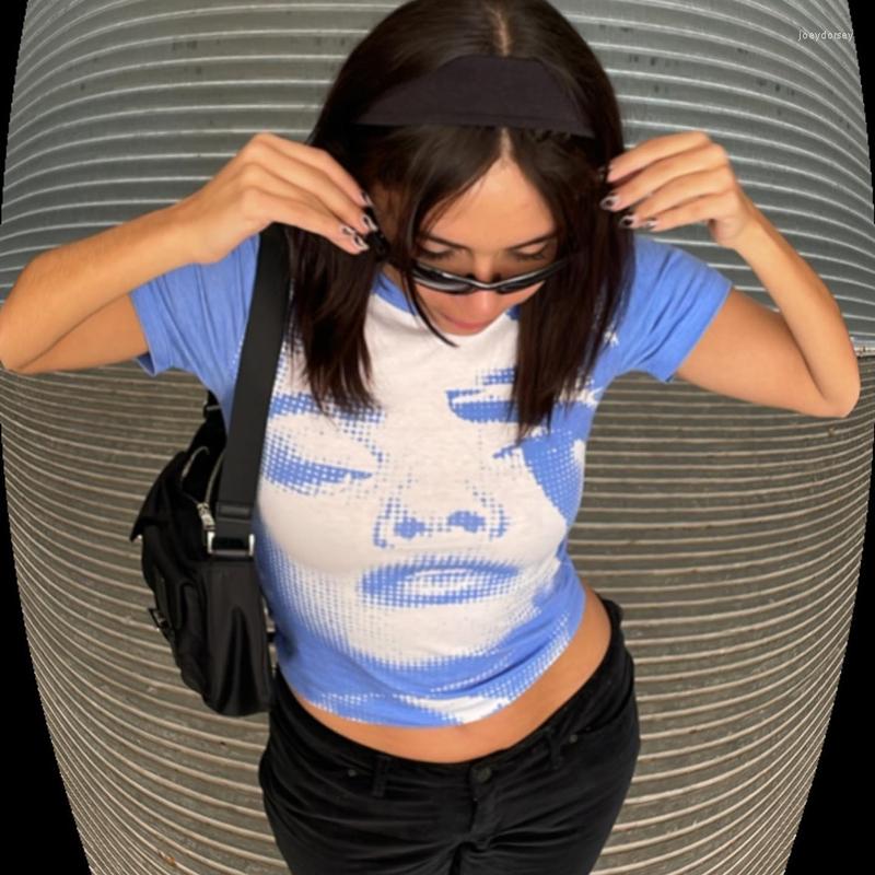 Women' T Shirts Doury Portrait Graphic Print Summer T-Shirts For Women Round Neck Short Sleeve Crop Top Y2k Aesthetic Streetwear, Blue
Women' T Shirts Doury Portrait Graphic Print Summer T-Shirts For Women Round Neck Short Sleeve Crop Top Y2k Aesthetic Streetwear, Blue