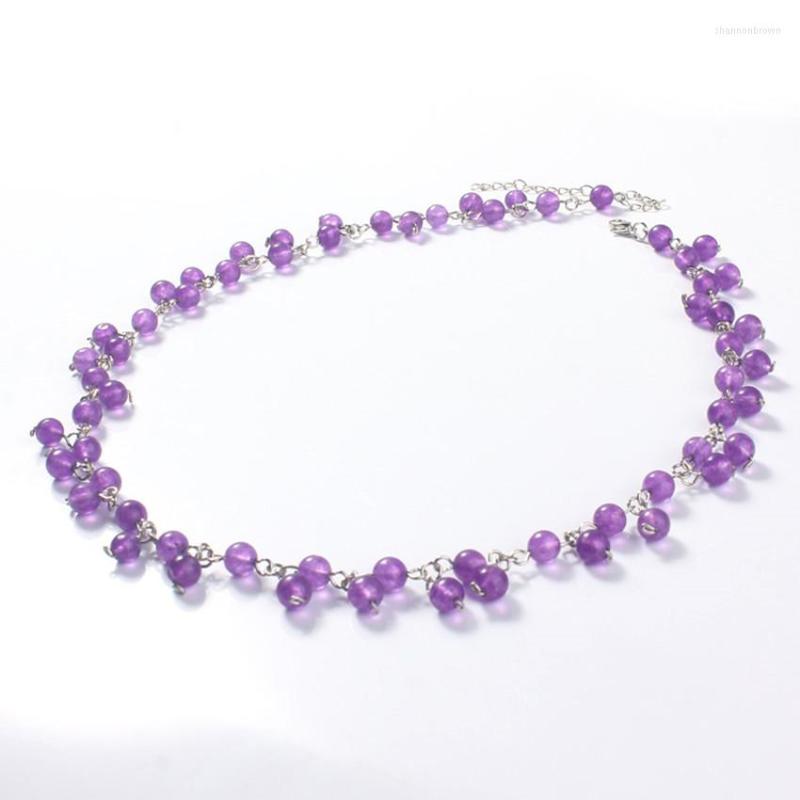Pendant Necklaces FYSL Silver Plated Natural Purple Amethysts Stone Round Beads Long Chain Necklace Trendy Jewelry
Pendant Necklaces FYSL Silver Plated Natural Purple Amethysts Stone Round Beads Long Chain Necklace Trendy Jewelry