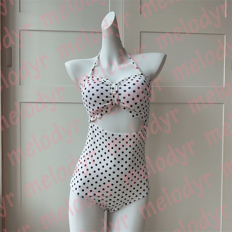 Sexy Bikini Fashion Hollow Swimwear Dot Print Halter One Piece Swimsuit Summer Beach Party Bathing Suit, White
Sexy Bikini Fashion Hollow Swimwear Dot Print Halter One Piece Swimsuit Summer Beach Party Bathing Suit, White