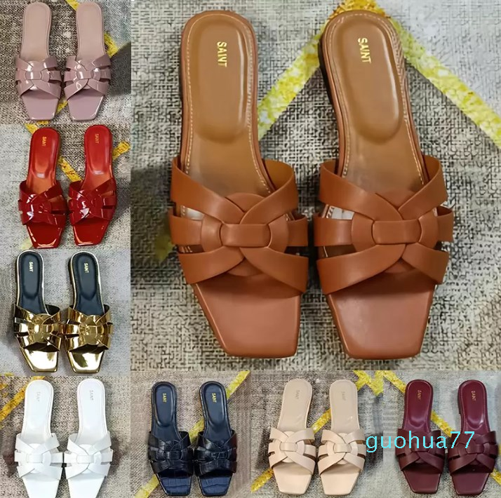 slipper Tribute Flat Leather interwining straps Slide Sandals designer shoes Black white Patent Grey Ivory red Embossed champagne Nappa women slippers, 28 amber nappa leather
slipper Tribute Flat Leather interwining straps Slide Sandals designer shoes Black white Patent Grey Ivory red Embossed champagne Nappa women slippers, 28 amber nappa leather