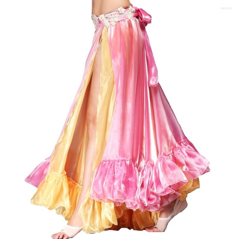 Stage Wear 2023 Double Colors Women Belly Dance Clothes Full Circle Maxi Skirt Side Split Long Skirts Girls (no Belt), Fuchsia yellow
Stage Wear 2023 Double Colors Women Belly Dance Clothes Full Circle Maxi Skirt Side Split Long Skirts Girls (no Belt), Fuchsia yellow
