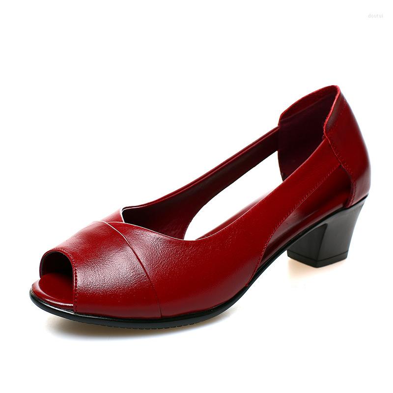 Dress Shoes Summer Women Genuine Leather Sandals Ladies Mid Heel Party Woman Casual Peep-toe Square Red Black
Dress Shoes Summer Women Genuine Leather Sandals Ladies Mid Heel Party Woman Casual Peep-toe Square Red Black