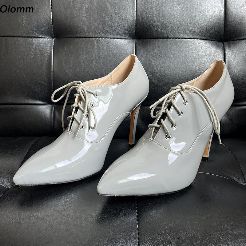 Dress Shoes Olomm Arrival Women Spring Pumps Lace Up Stiletto High Heels Pointed Toe Grey Party Ladies Plus US Size 5-15, D3821 silver
Dress Shoes Olomm Arrival Women Spring Pumps Lace Up Stiletto High Heels Pointed Toe Grey Party Ladies Plus US Size 5-15, D3821 silver