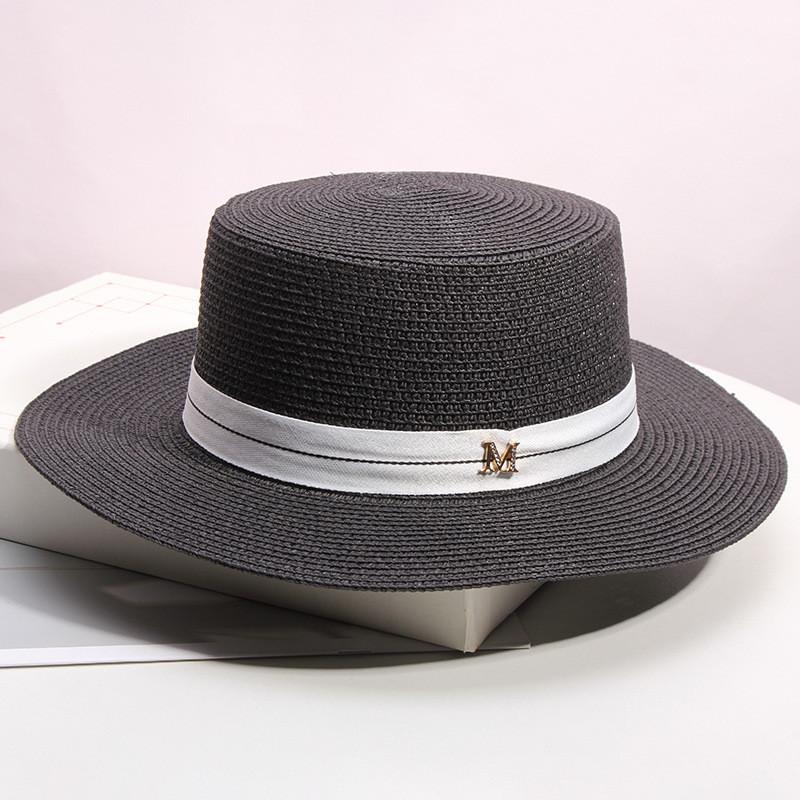 Wide Brim Hats Women's Flat Straw Hat Bowler Summer Girl Female Cute Sun Beach Holiday M Letter Ribbon Sunscreen Panama GorrosWide, 002
Wide Brim Hats Women's Flat Straw Hat Bowler Summer Girl Female Cute Sun Beach Holiday M Letter Ribbon Sunscreen Panama GorrosWide, 002