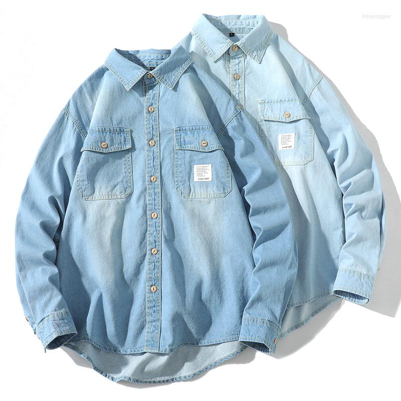 Men's Casual Shirts 2023 Autumn Men's Loose Denim Jacket Japanese Retro Fashion All-match Long-sleeved Male Classic Brand Clothes, Dark blue
Men's Casual Shirts 2023 Autumn Men's Loose Denim Jacket Japanese Retro Fashion All-match Long-sleeved Male Classic Brand Clothes, Dark blue