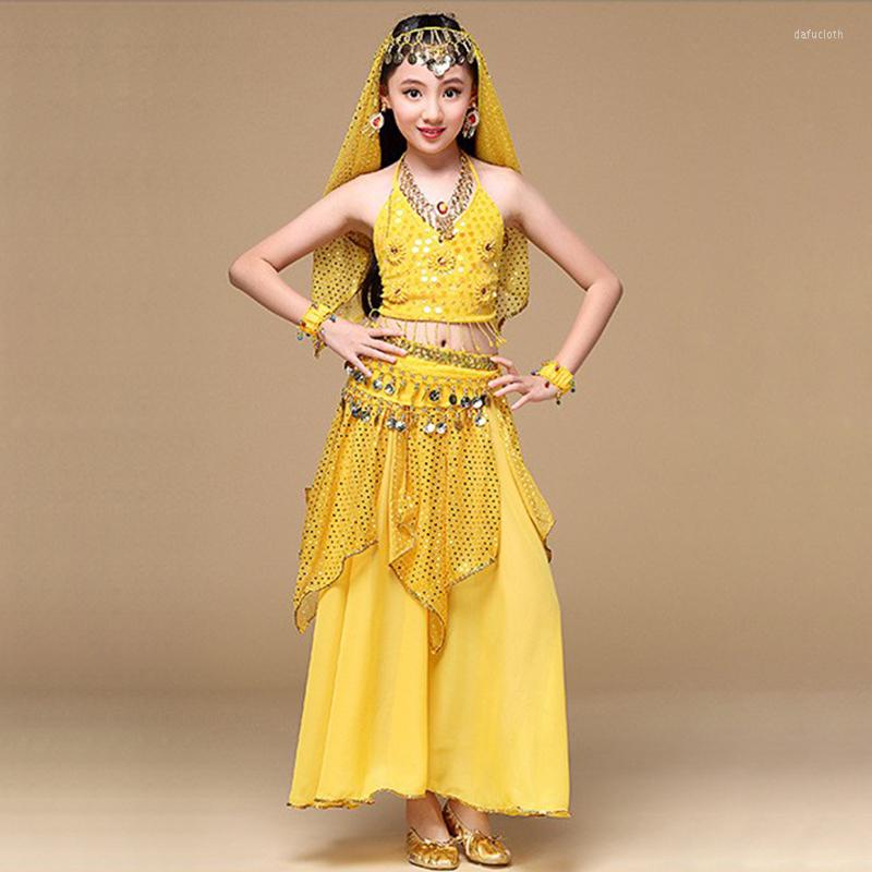 Stage Wear Sari Children Dance 5-piece Costume Set (Top Belt Skirt And Head Pieces) Kids Bollywood Costumes For Girls, Gold
Stage Wear Sari Children Dance 5-piece Costume Set (Top Belt Skirt And Head Pieces) Kids Bollywood Costumes For Girls, Gold