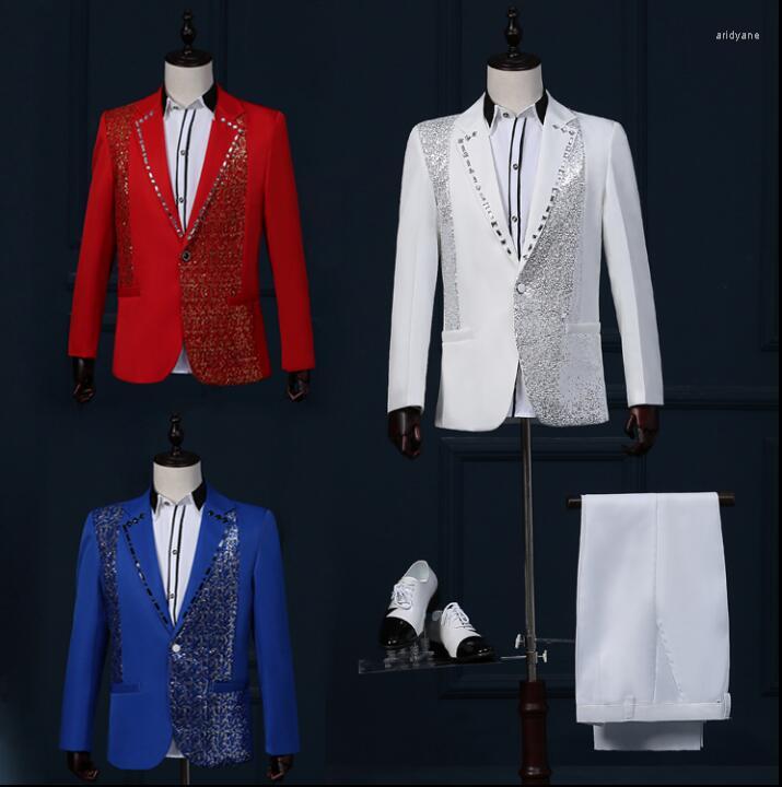 Men's Suits Black White Red Men Blazer Designs Masculino Homme Terno Stage Costumes For Singers Sequin Dance Clothes Jacket Dress
Men's Suits Black White Red Men Blazer Designs Masculino Homme Terno Stage Costumes For Singers Sequin Dance Clothes Jacket Dress