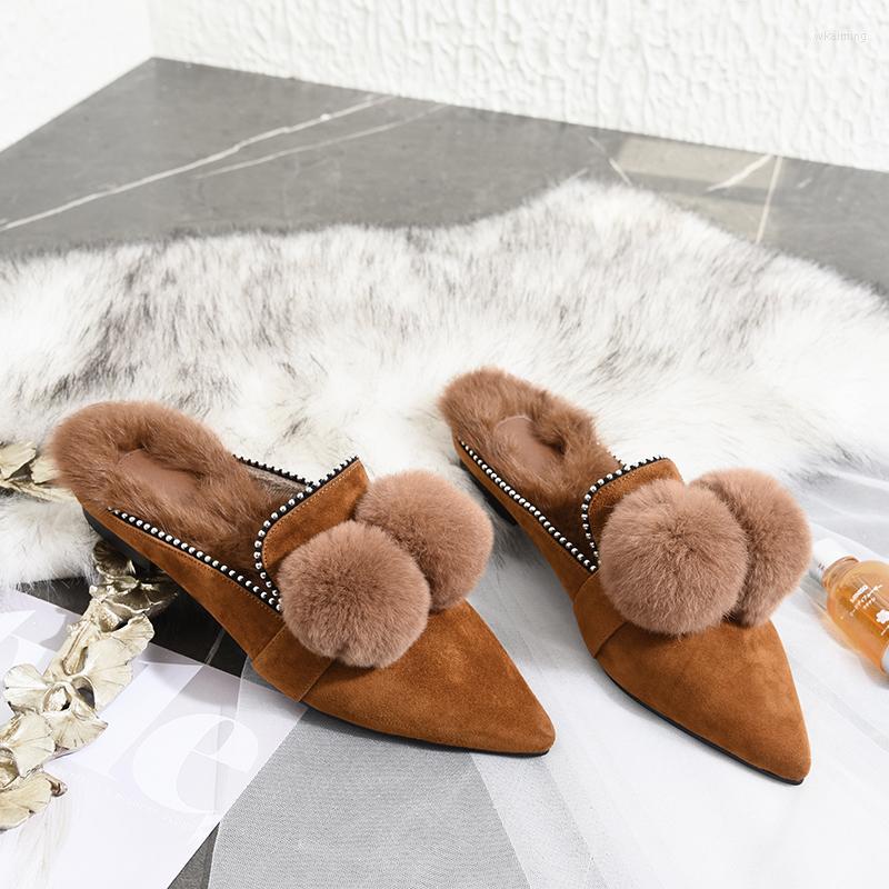 Slippers Winter Deluxe Wool Ladies Warm Genuine Leather Comfortable Plush Flat Pointed Women's Shoes Women, Black
Slippers Winter Deluxe Wool Ladies Warm Genuine Leather Comfortable Plush Flat Pointed Women's Shoes Women, Black