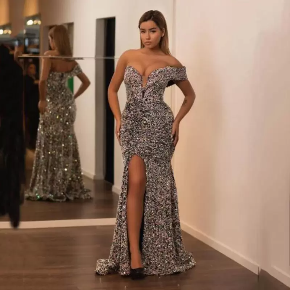 Glitter Sequin Mermaid Prom Dresses 2023 Side Slit Formal Gowns Saudi Arabic Party Night Vestidos De Noite Evening Gowns, Same as picture
Glitter Sequin Mermaid Prom Dresses 2023 Side Slit Formal Gowns Saudi Arabic Party Night Vestidos De Noite Evening Gowns, Same as picture
