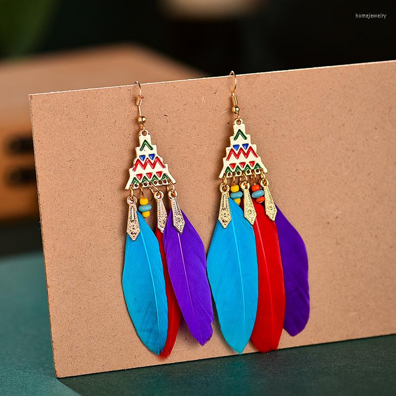 Dangle Earrings Korean Geometric Triangle Feather Thailand Ethnic Long Style Alloy Tassel For Women Bohemian Summer Jewelry
Dangle Earrings Korean Geometric Triangle Feather Thailand Ethnic Long Style Alloy Tassel For Women Bohemian Summer Jewelry
