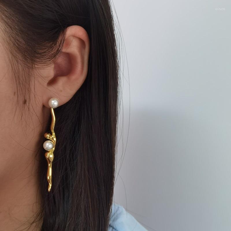 Dangle Earrings Asymmetry Retro Light Luxury Pearl Drop For Women Gold Plated Fashion Jewelry 2023 925 Silver Needle Wedding Accessori
Dangle Earrings Asymmetry Retro Light Luxury Pearl Drop For Women Gold Plated Fashion Jewelry 2023 925 Silver Needle Wedding Accessori