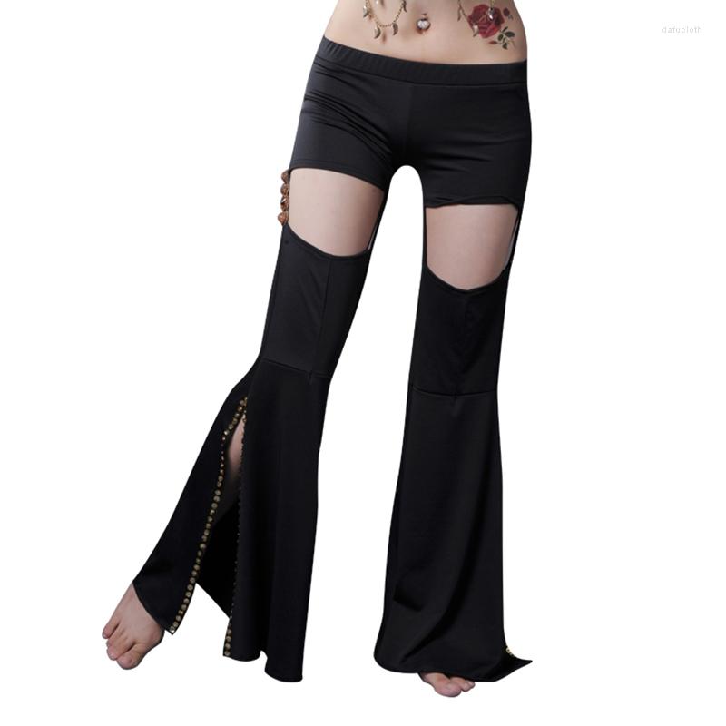 Stage Wear Sexy Tribal Belly Dance Pants Black Practice Elastic Waist With Hole Inseparable High Waisted Flare Women, Picture shown
Stage Wear Sexy Tribal Belly Dance Pants Black Practice Elastic Waist With Hole Inseparable High Waisted Flare Women, Picture shown