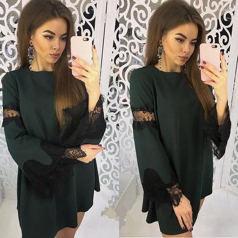 Casual Dresses Autumn 2023 Sexy Lace Stitching Women Dress O-Neck Long Sleeve Flare Mini Vestidos, Green
Casual Dresses Autumn 2023 Sexy Lace Stitching Women Dress O-Neck Long Sleeve Flare Mini Vestidos, Green