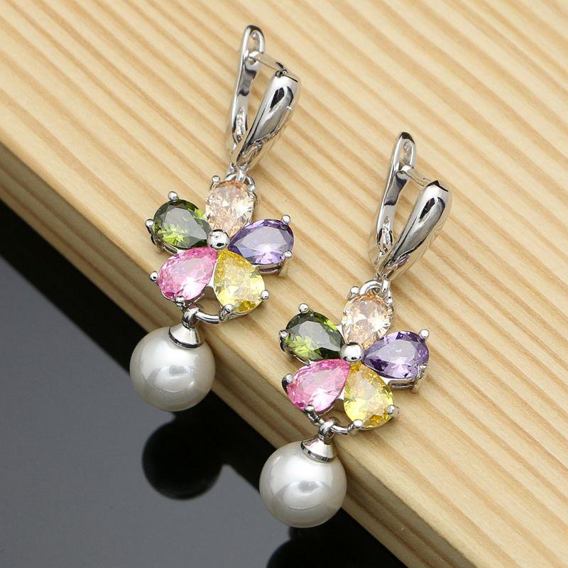 Dangle Earrings Silver Pearl Geometric Flower Milticolor Cubic Zirconia For Women Party Jewelry Drop Gift & Chandelier
Dangle Earrings Silver Pearl Geometric Flower Milticolor Cubic Zirconia For Women Party Jewelry Drop Gift & Chandelier