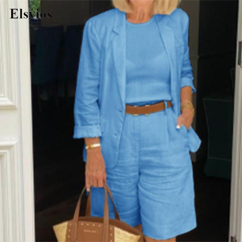 Womens Two Piece Pants Office Lady Casual Long Sleeve Jacket And Pocket Loose Shorts Outfit Women Thin Suit Sets Fashion Cotton Linen Blazer Coat Sets 230316, 03 blue
Womens Two Piece Pants Office Lady Casual Long Sleeve Jacket And Pocket Loose Shorts Outfit Women Thin Suit Sets Fashion Cotton Linen Blazer Coat Sets 230316, 03 blue