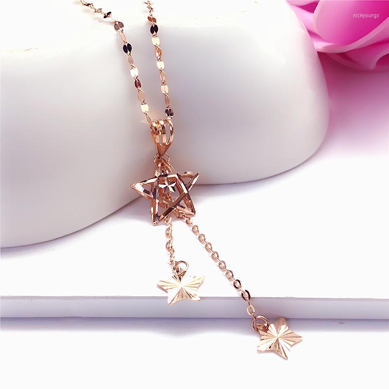 Chains 585 Purple Gold Plated 14k Rose Tassel Star Necklaces Exquisite Luxury Women's Pendant Wedding Jewelry Accessories
Chains 585 Purple Gold Plated 14k Rose Tassel Star Necklaces Exquisite Luxury Women's Pendant Wedding Jewelry Accessories