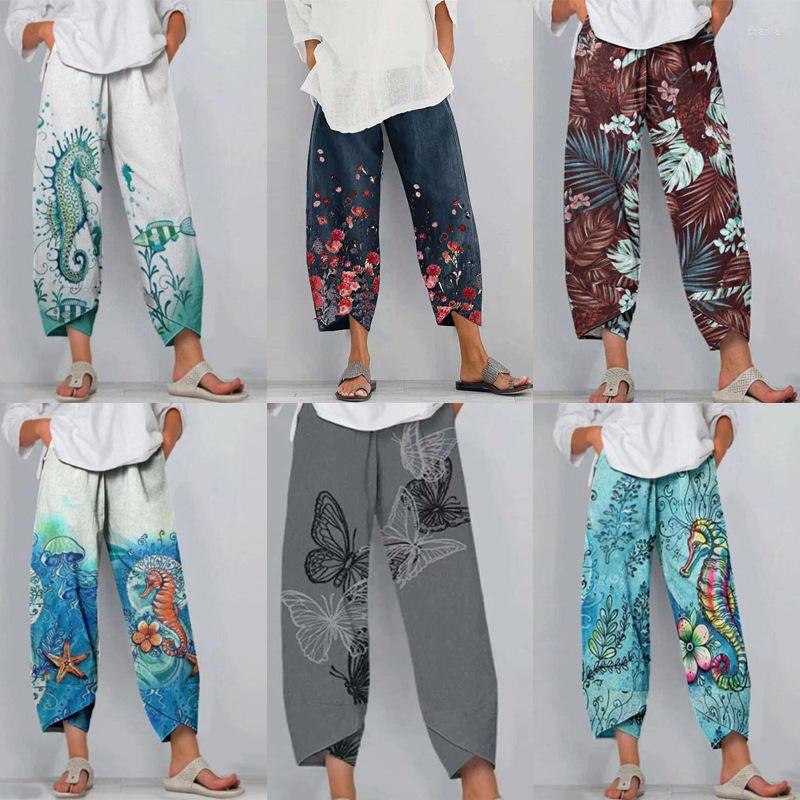 Women's Pants Casual Elastic Waist Floral Printed Trousers Loose Harem Bohemian Cotton Linen Pantalon Turnip
Women's Pants Casual Elastic Waist Floral Printed Trousers Loose Harem Bohemian Cotton Linen Pantalon Turnip