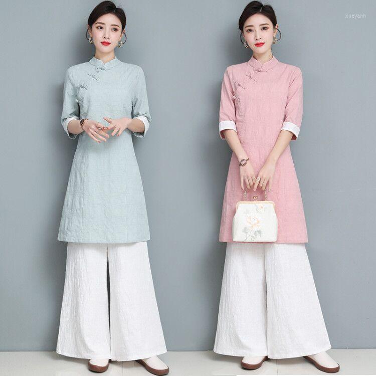 Active Sets Linen Yoga Set Women Chinese Traditational Loose Sweatshirt Pant Jogger Fitness Casual Meditation Kungfu Tai Chi Sport Suit, Blue
Active Sets Linen Yoga Set Women Chinese Traditational Loose Sweatshirt Pant Jogger Fitness Casual Meditation Kungfu Tai Chi Sport Suit, Blue