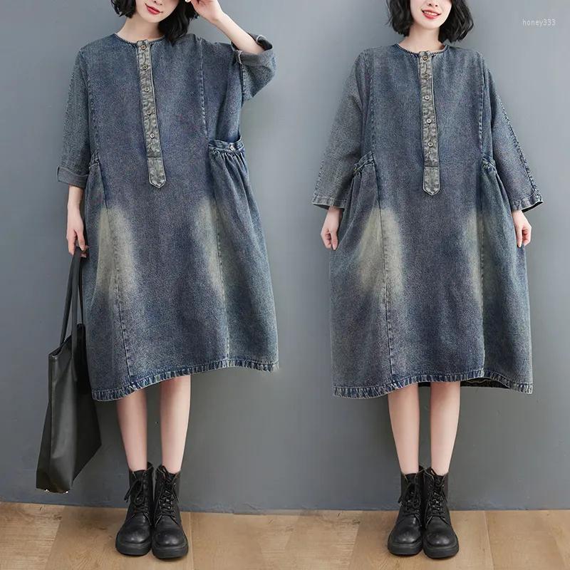 Casual Dresses Elegance Women's Pullover Denim Dress Spring Round Neck Long Sleeve Fashion Female Loose 90KG, Photo color
Casual Dresses Elegance Women's Pullover Denim Dress Spring Round Neck Long Sleeve Fashion Female Loose 90KG, Photo color