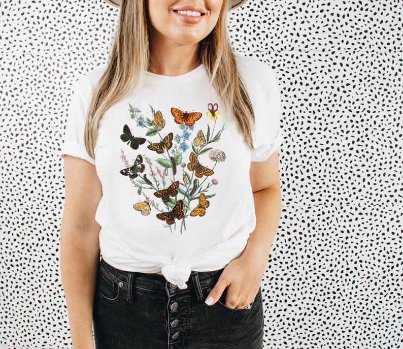 Women's T Shirts Butterfly T-Shirt Kawaii Cotton Animal Casual Fashion Streetwear Short Sleeve Colorful Top Tee For Ladies Drop, White
Women's T Shirts Butterfly T-Shirt Kawaii Cotton Animal Casual Fashion Streetwear Short Sleeve Colorful Top Tee For Ladies Drop, White