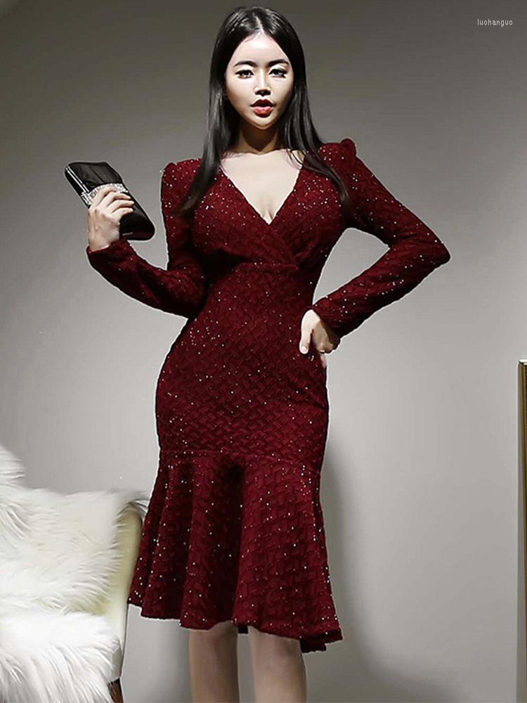 Casual Dresses Arrival Fashion Spring Party Night Club Dress Women OL Professional Temperament Shiny Sexy Low-cut V-neck Mermaid, Red
Casual Dresses Arrival Fashion Spring Party Night Club Dress Women OL Professional Temperament Shiny Sexy Low-cut V-neck Mermaid, Red
