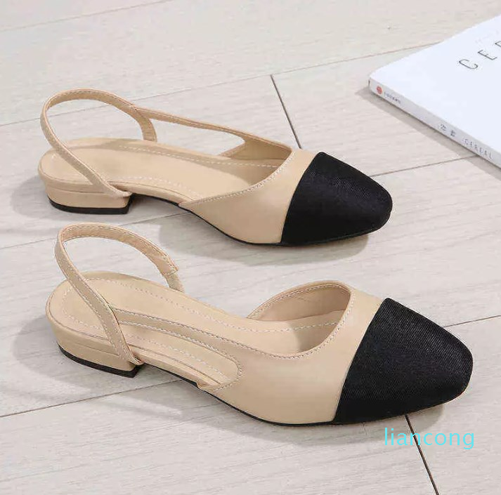 Dress Shoes Fashion Color Matching High Heels Slingbacks Chunky Heeled Sandals Flat Pumps 220302, Apricot heel 6cm
Dress Shoes Fashion Color Matching High Heels Slingbacks Chunky Heeled Sandals Flat Pumps 220302, Apricot heel 6cm