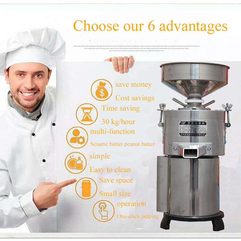 Commercial Peanut Sauce Grinder Mixer Sesame Blender Butter Food Processor Colloid Peanut Butter Maker Grinding Machine