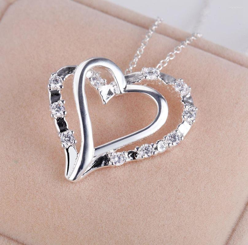 Chains Two Love Heart Bling Zirconsilver Plated Necklace Silver Pendant Jewelry /ZAOLXKNH TLIEFDOJ
Chains Two Love Heart Bling Zirconsilver Plated Necklace Silver Pendant Jewelry /ZAOLXKNH TLIEFDOJ