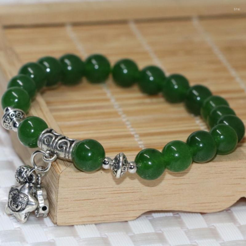 Strand Fashion Silver-color Taiwan Green Jades Stone Chalcedony 8mm Round Beads Bracelets For Women Jewelry 7.5inch B2030
Strand Fashion Silver-color Taiwan Green Jades Stone Chalcedony 8mm Round Beads Bracelets For Women Jewelry 7.5inch B2030