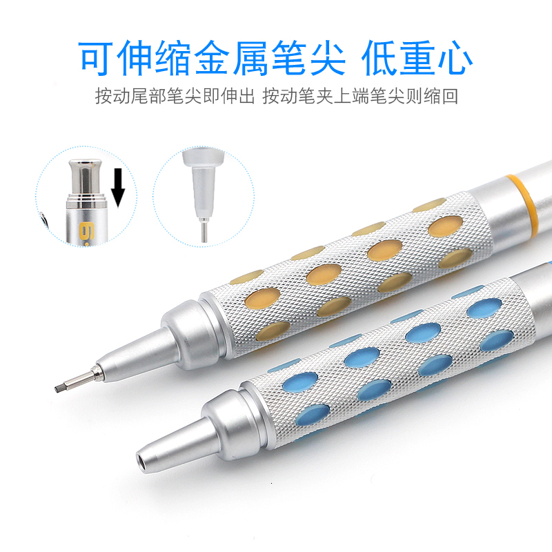 Pencils Pentel GraphGear 1000 Mechanical Pencil 0.3/0.5/0.7/0.9mm Silver Color Limited Edition Colorful Body 230317