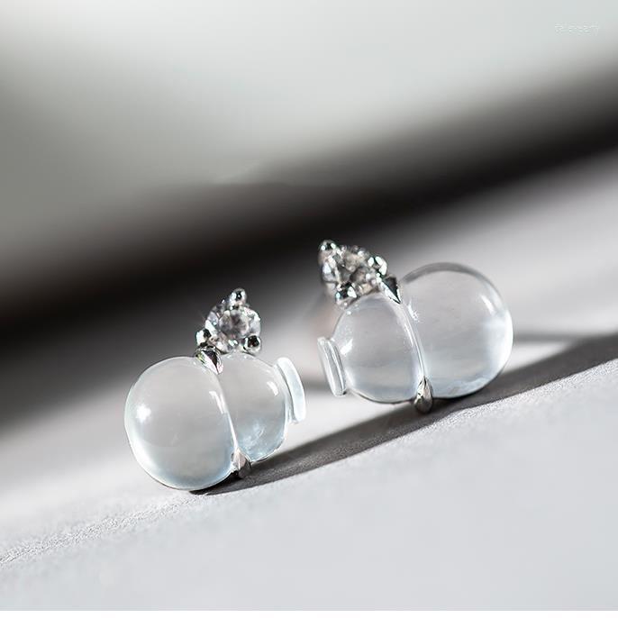 Stud Earrings Original Natural Glass Chalcedony Diamond Gourd Elegant Retro Aristocratic Charm Women's
Stud Earrings Original Natural Glass Chalcedony Diamond Gourd Elegant Retro Aristocratic Charm Women's