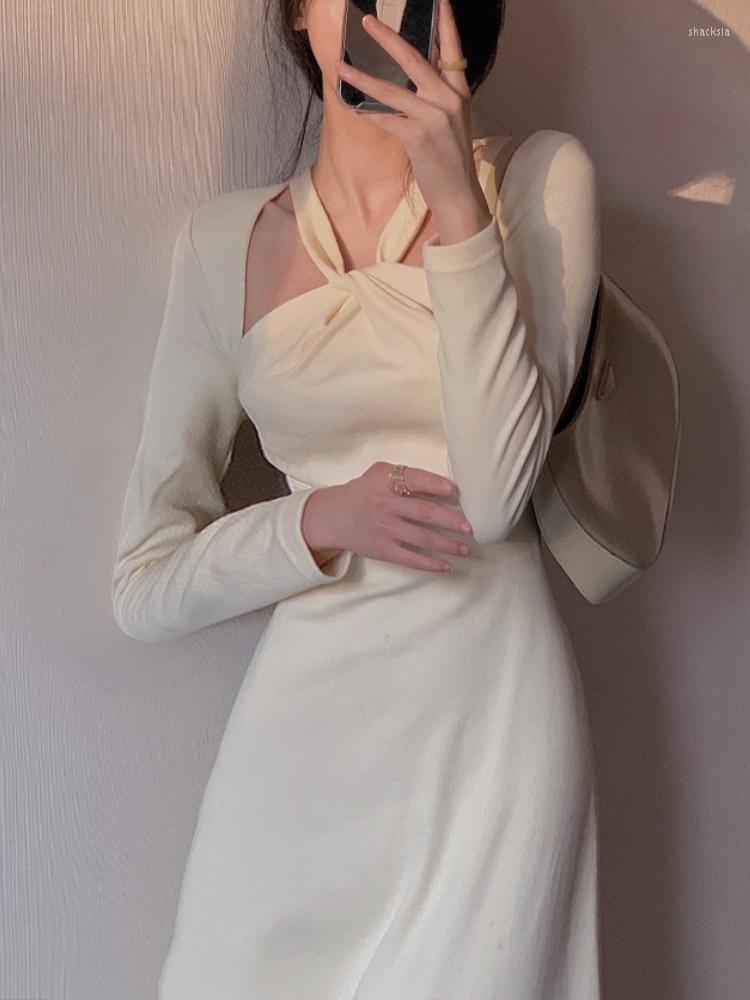 Casual Dresses Autumn France Vintage Elegant Dress Women Long Sleeve Sexy Evening Party Midi Slim Korean Style Fake Two Piece 2023, Beige
Casual Dresses Autumn France Vintage Elegant Dress Women Long Sleeve Sexy Evening Party Midi Slim Korean Style Fake Two Piece 2023, Beige