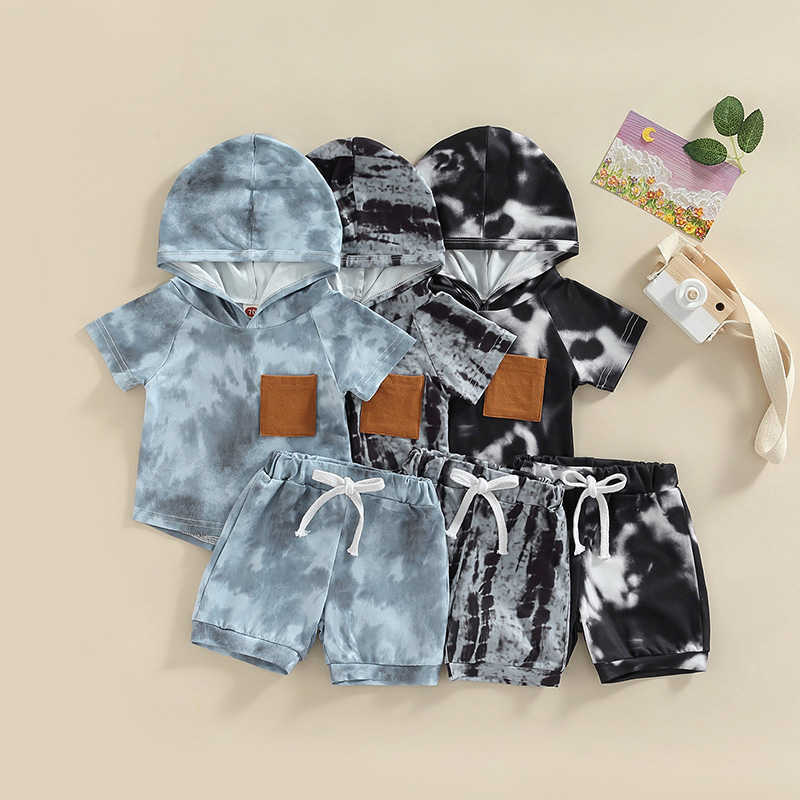 Clothing Sets Fashion Summer Toddler Baby Boys Clothes Sets Tie Dye Print Short Sleeve Hooded Pocket Tops Drawstring Shorts Cotton Tracksuits P230315
Clothing Sets Fashion Summer Toddler Baby Boys Clothes Sets Tie Dye Print Short Sleeve Hooded Pocket Tops Drawstring Shorts Cotton Tracksuits P230315