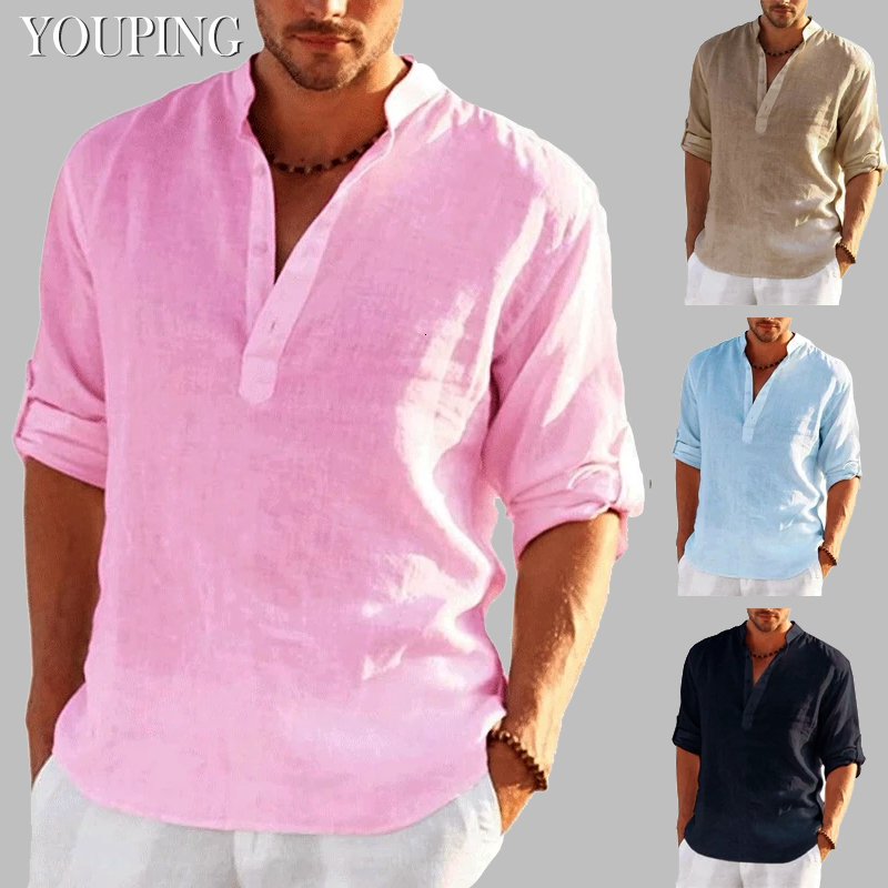 Men T Shirts Linen Shirt Solid Color Casual Long Sleeve Cotton Loose Blouses Plus Size for Men Camisa Masculina 230317, White
Men T Shirts Linen Shirt Solid Color Casual Long Sleeve Cotton Loose Blouses Plus Size for Men Camisa Masculina 230317, White