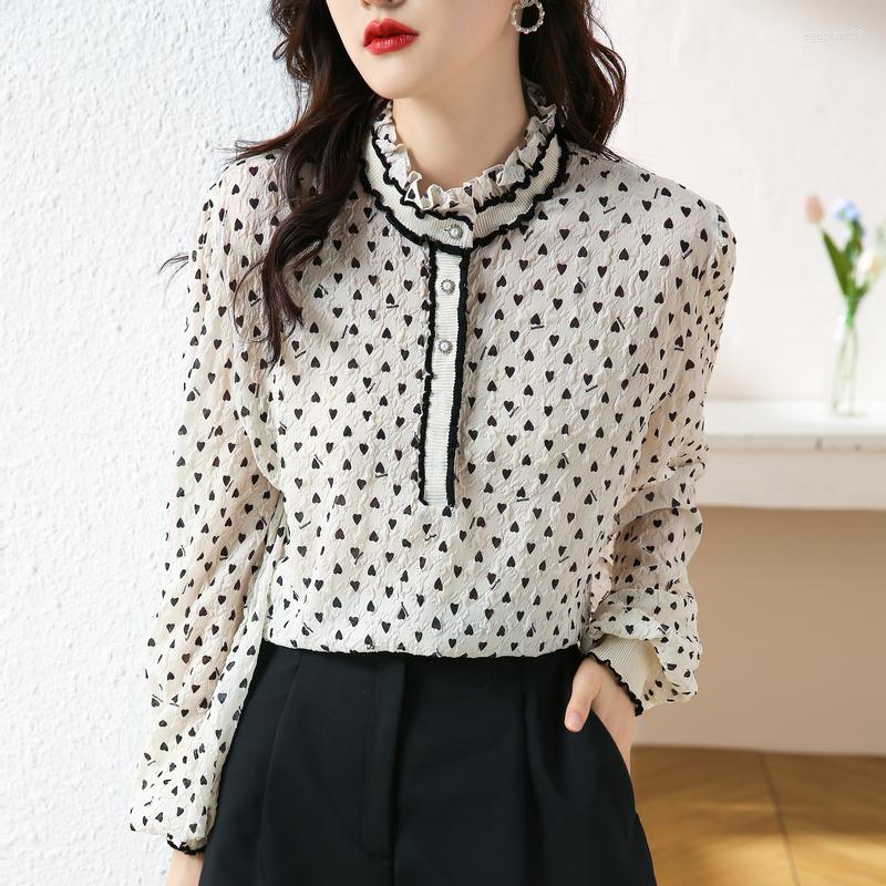 Women' Blouses French Style Long Puff Sleeve Office Lady Chiffon Shirt Fashion Print Blouse Spring Autumn Polka Dot Stand Collar Clothes, Mixed
Women' Blouses French Style Long Puff Sleeve Office Lady Chiffon Shirt Fashion Print Blouse Spring Autumn Polka Dot Stand Collar Clothes, Mixed