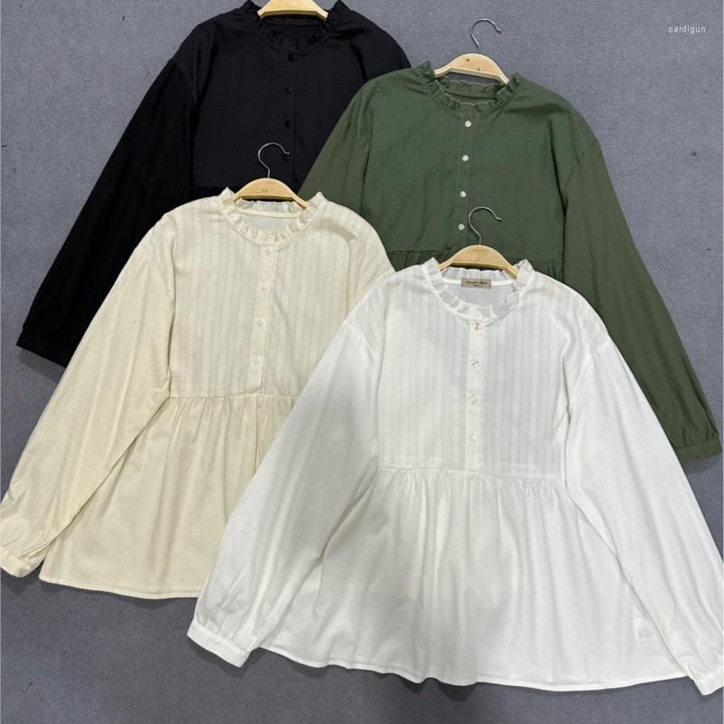 Women's Blouses Johnature Spring Casual Ruffles Collar Women 2023 Vintage Japanese Solid Color Loose Striped All Match Female Shirts, Dark grey
Women's Blouses Johnature Spring Casual Ruffles Collar Women 2023 Vintage Japanese Solid Color Loose Striped All Match Female Shirts, Dark grey