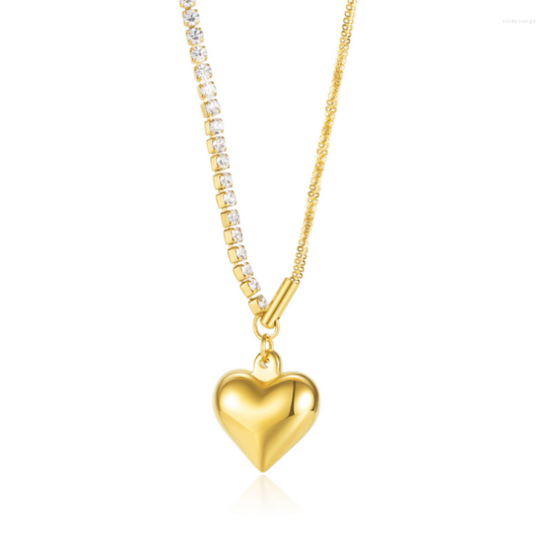Chains 316L Stainless Steel Niche Design Splicing Zircon Chain Simple Versatile Heart-Shaped Ladies Necklace Fashion Exquisite Jewelry
Chains 316L Stainless Steel Niche Design Splicing Zircon Chain Simple Versatile Heart-Shaped Ladies Necklace Fashion Exquisite Jewelry