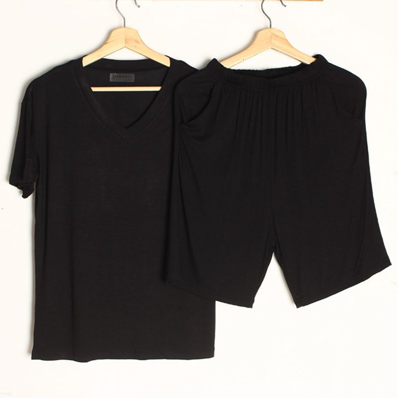 Men's Sleepwear Size 8XL 150KG Short Sleeve Modal Home Wear Set Summer V Neck Men Pajamas Sets Comfortable SleepWear Set Big Size Clothes 230317