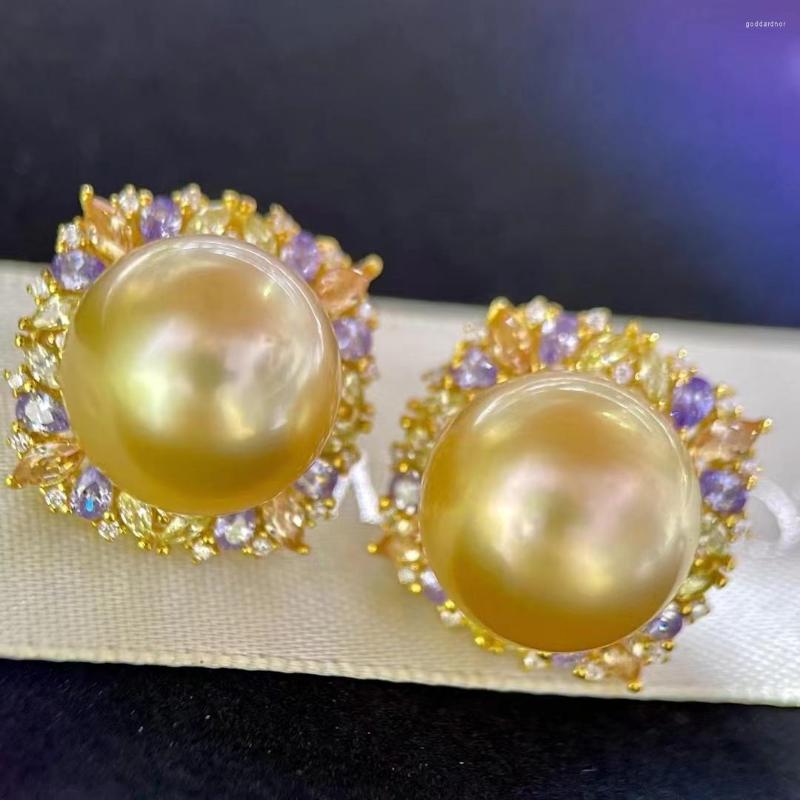Stud Earrings HENGSHENG Noble 925 Sterling Silver Seawater Gold Pearl Less Flaw 13-14mm Round Jewelry Gifts For Women
Stud Earrings HENGSHENG Noble 925 Sterling Silver Seawater Gold Pearl Less Flaw 13-14mm Round Jewelry Gifts For Women