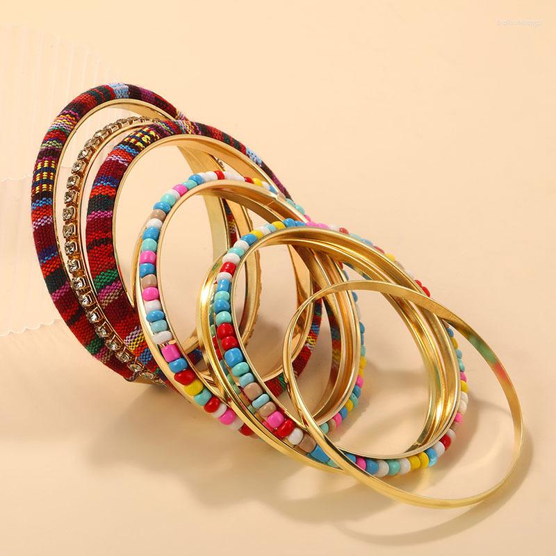 Charm Bracelets Ethnic Vintage Woven Rice Beads Multilayer Metal Bracelet Set Women's Boho Jewelry Geometric Hand Chain
Charm Bracelets Ethnic Vintage Woven Rice Beads Multilayer Metal Bracelet Set Women's Boho Jewelry Geometric Hand Chain