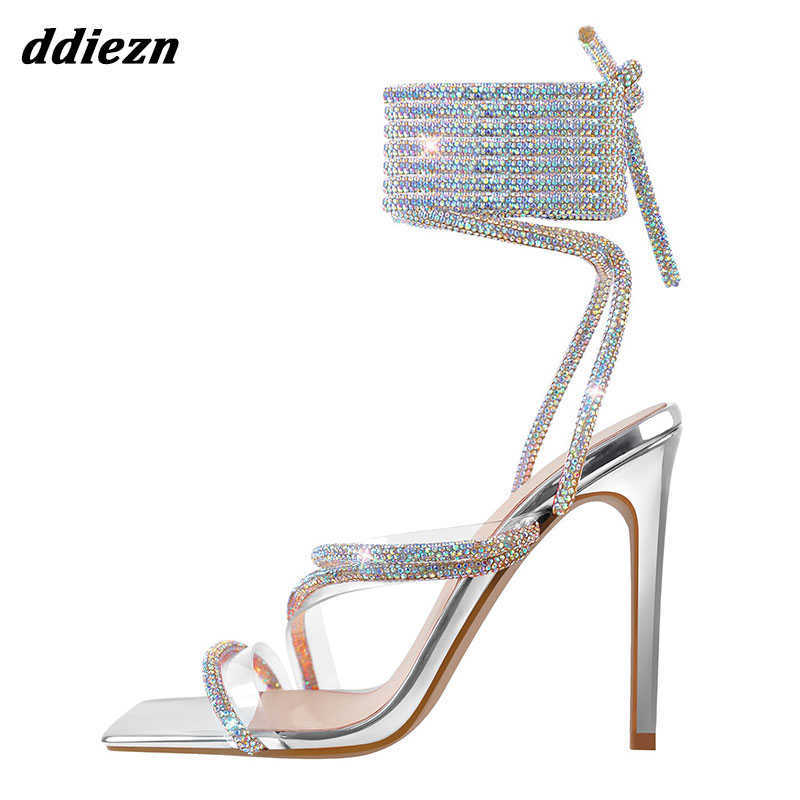 Crystal Cross Tied High Heels Sandals for Women New 2023 Silver Fashion Rhinestones Party Ladies Pumps Shoes Female Sandal 0316
Crystal Cross Tied High Heels Sandals for Women New 2023 Silver Fashion Rhinestones Party Ladies Pumps Shoes Female Sandal 0316