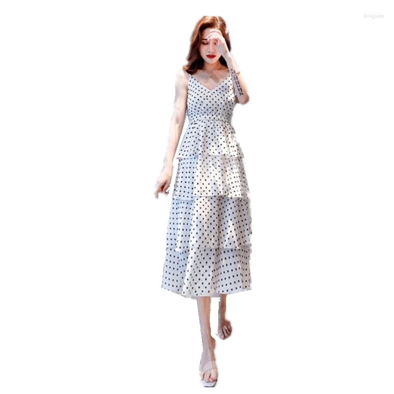 Casual Dresses YASUGUOJI Elegant Strap Polka Dot Maxi Dress Women Sexy V-neck Beach Summer Streetwear Sleeveless Layered Vestidos, Black
Casual Dresses YASUGUOJI Elegant Strap Polka Dot Maxi Dress Women Sexy V-neck Beach Summer Streetwear Sleeveless Layered Vestidos, Black