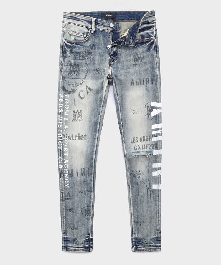 Jeans Mens Am1r1 Trousers Pants Mirri Ripped Fashion Designer Brand New Men's White Embroidery Patch Elastic Slim Denim Hip Hop High 28TM, Light blue
Jeans Mens Am1r1 Trousers Pants Mirri Ripped Fashion Designer Brand New Men's White Embroidery Patch Elastic Slim Denim Hip Hop High 28TM, Light blue
