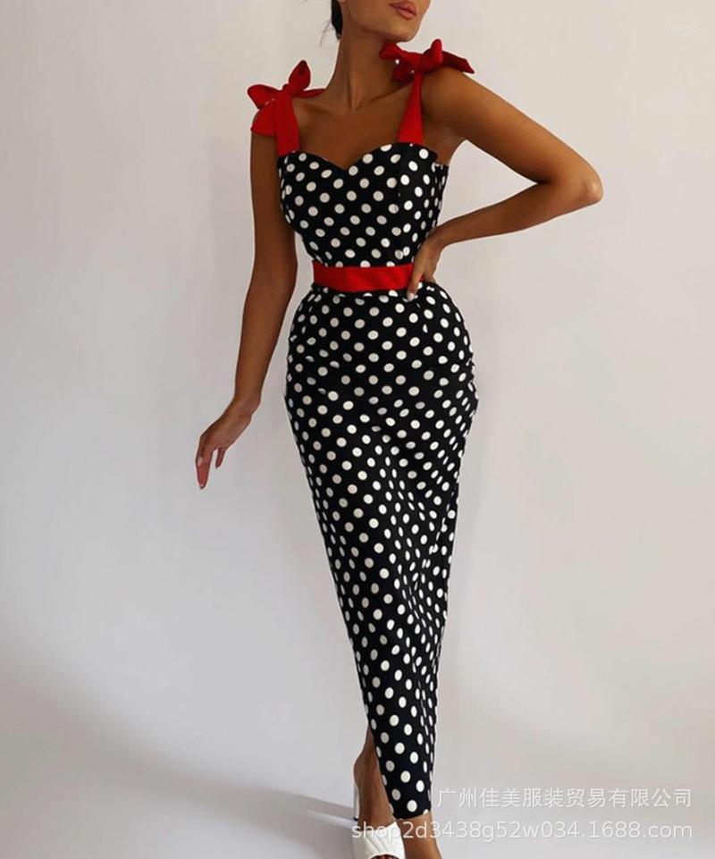 Casual Dresses Women Long Slim Dress High Waist Sleeveless Tied Strap Dot Printed Evening Party Ankle Length, Black
Casual Dresses Women Long Slim Dress High Waist Sleeveless Tied Strap Dot Printed Evening Party Ankle Length, Black