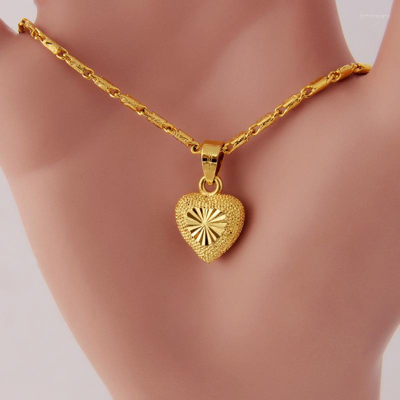 Chains UMQ Pure 24k Gold Color Necklace Clavicle Chain For Women Love Heart Pendant Yellow Valentine's Day Fine Jewelry
Chains UMQ Pure 24k Gold Color Necklace Clavicle Chain For Women Love Heart Pendant Yellow Valentine's Day Fine Jewelry