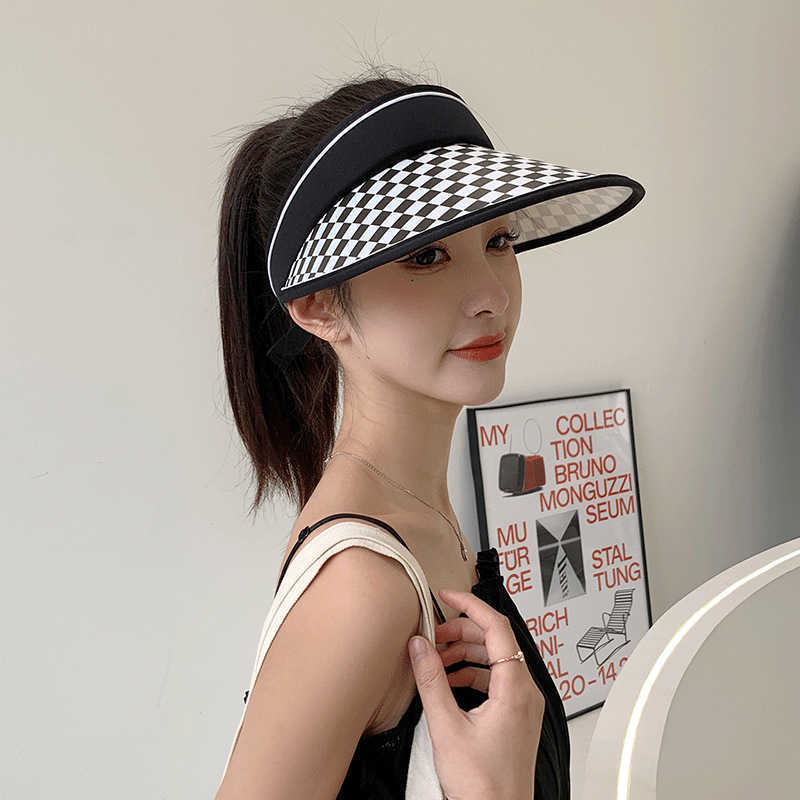 Summer Hats Caps Men's Women's Checkerboard sunshade hat children's summer Korean version UV anti ultraviolet empty top hat late outdoor riding sun hat, Blue
Summer Hats Caps Men's Women's Checkerboard sunshade hat children's summer Korean version UV anti ultraviolet empty top hat late outdoor riding sun hat, Blue