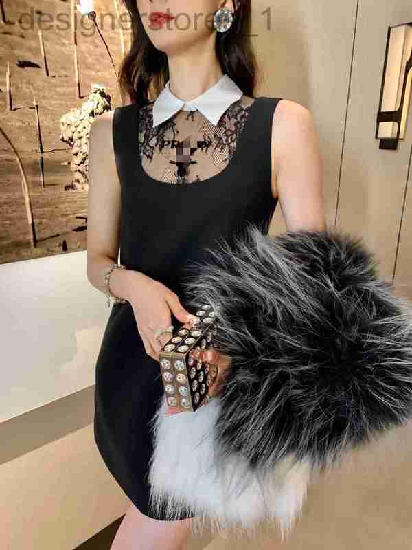 Casual Dresses Designer New lapel lace frilled letter decoration sleeveless vest dress 23SS new products in spring and summer JIZQ, Black
Casual Dresses Designer New lapel lace frilled letter decoration sleeveless vest dress 23SS new products in spring and summer JIZQ, Black